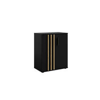 KOMMODE TECTONIC 60/72,7/35cm mit Schubladen 2 Türen Schwarz - Schwarz, Holzwerkstoff (60/72.7/35cm) - MASSENO