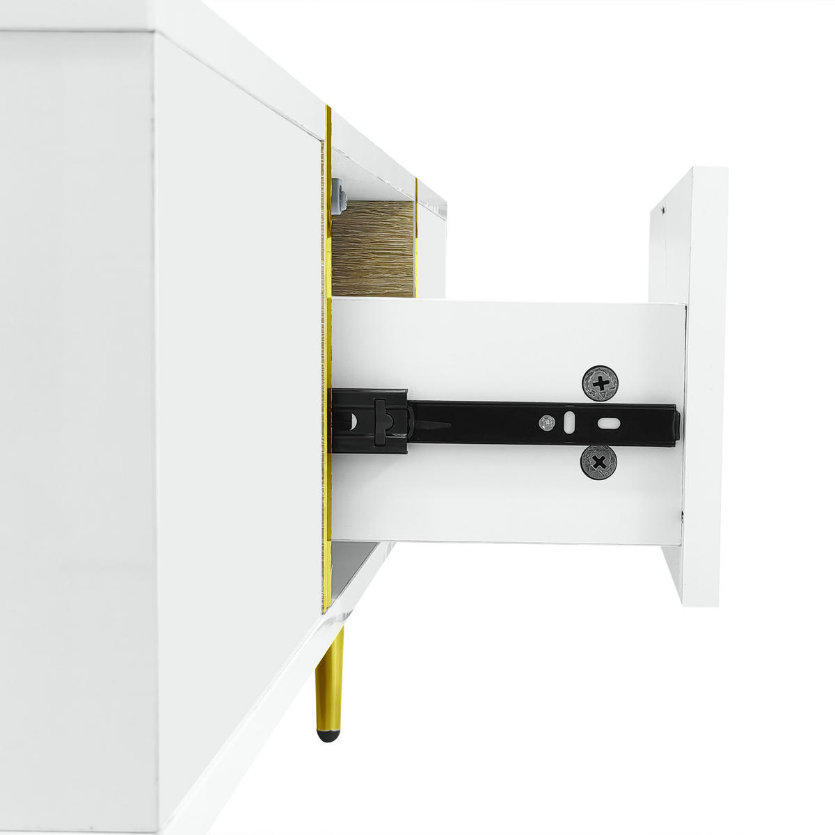 COUCHTISCH 100/60/41,5 cm weiß Hochglanz mit 2 Schubladen - Weiß, Holzwerkstoff (100/60/41.5cm) - OKWISH