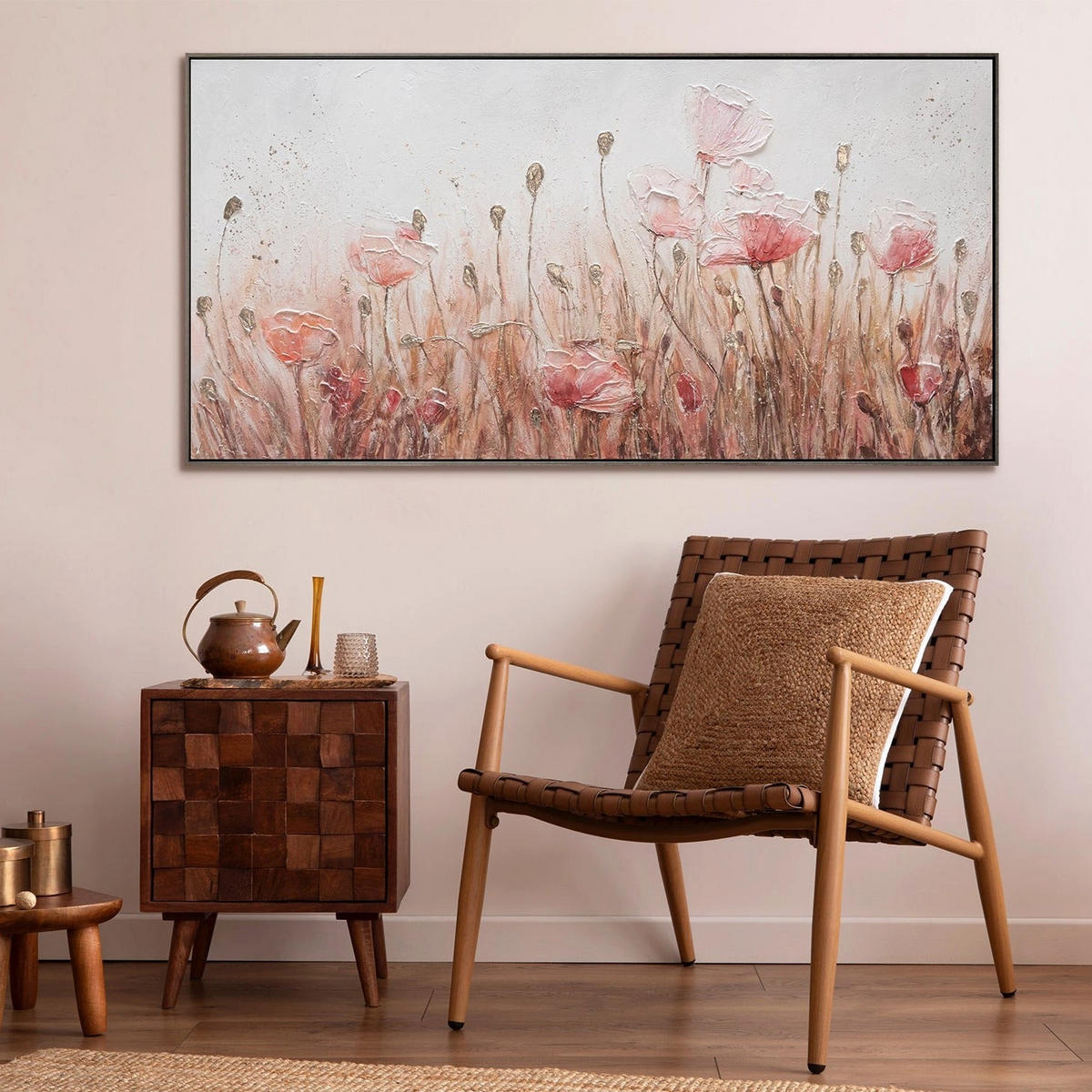 GEMÄLDE April Schattenfugenrahmen Grau 200x100 cm - Grau, Holz (200/100cm) - YS-art gallery