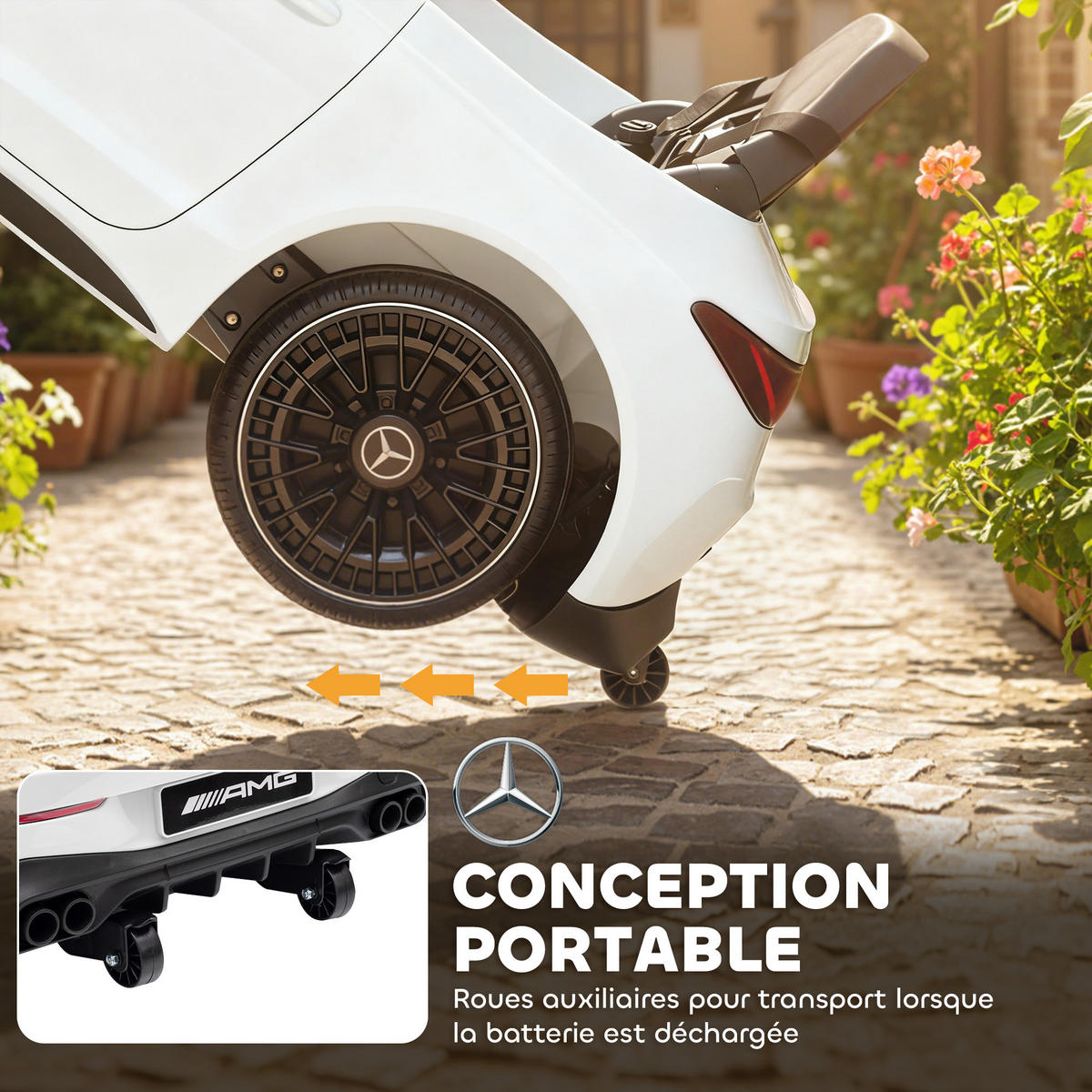 ELEKTRO-KINDERAUTO DE-13089 2,4G Fernbedienung Weiß - Weiß, Kunststoff (99/55/43cm) - ComfortXL