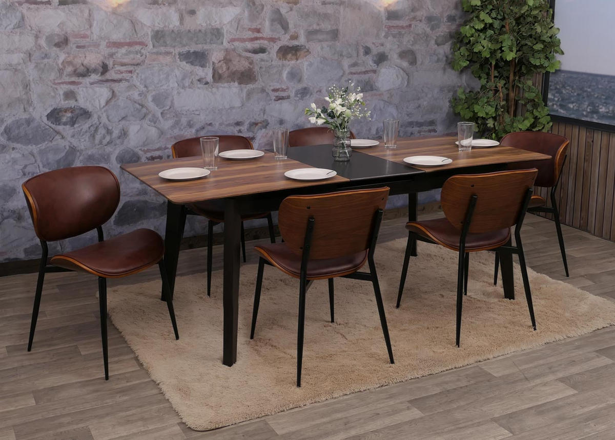 ESSZIMMERSTUHL Walnuss Dekor, Braun - Walnussfarben/Braun, Textil (50/80/51cm) - MCW