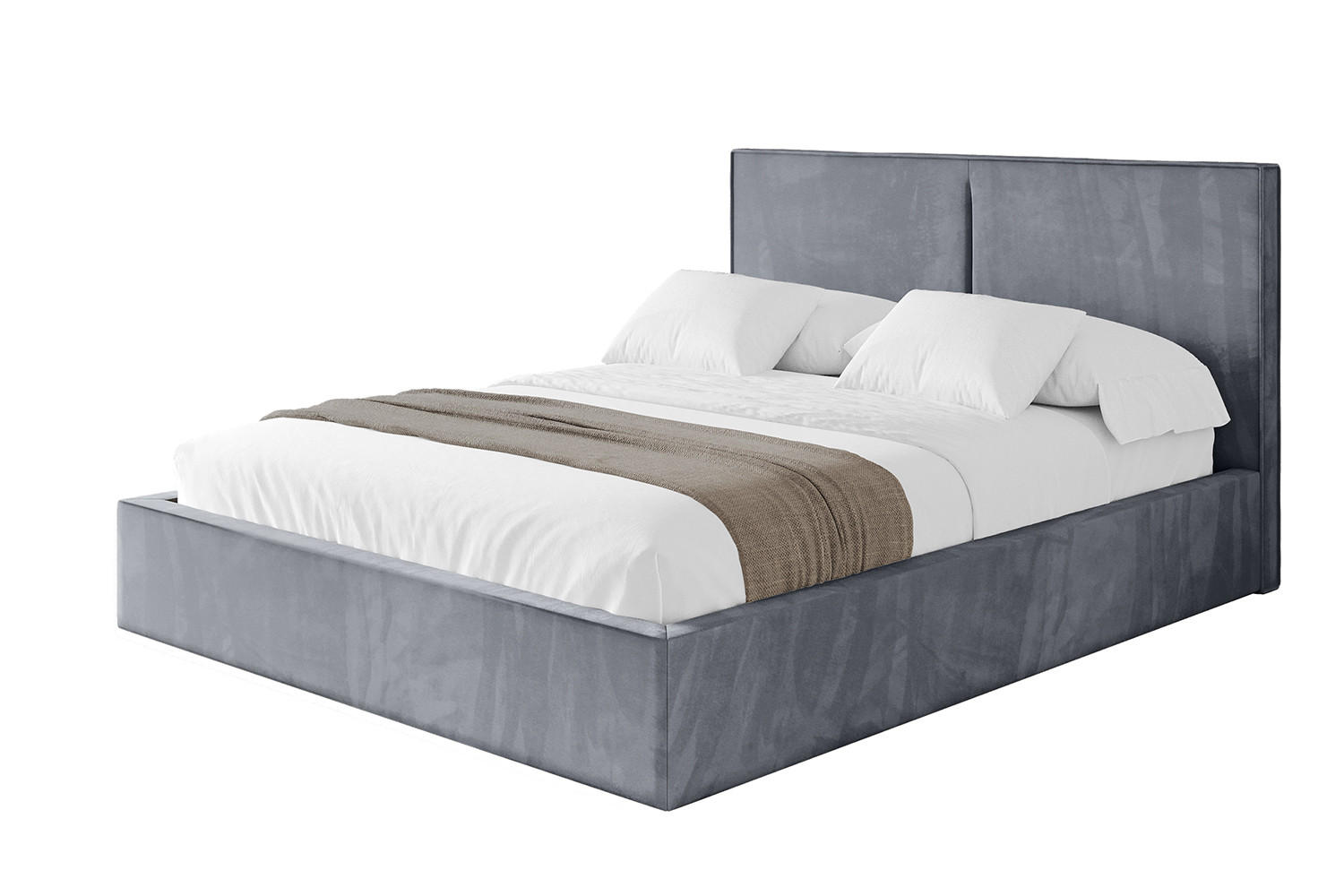 POLSTERBETT mit Bettkasten und Lattenrost, Bett mit Matratze H3/H4 - VANTO 180x200 Grau - Grau, Holzwerkstoff/Textil (180/200cm) - ALTDECOR