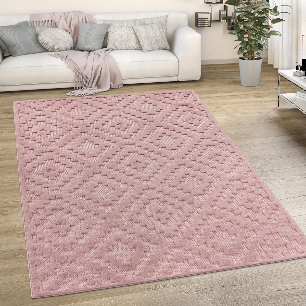 OUTDOORTEPPICH 60/100 cm Livorno 672 - Pink, Textil (60/100cm) - Paco Home