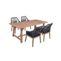 GARTEN-SITZGRUPPE Peer 5-teilig Gartenmöbel-Set - Hellbraun, Holz - DELUKE