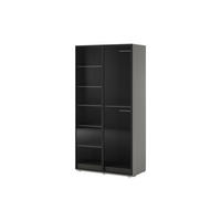 KLEIDERSCHRANK ZEN (Modular, Grau Matt, Getöntes Glas Antisol, 2-türig) - Schwarz/Grau, Holz/Holzwerkstoff (101/200/51cm) - Ravio