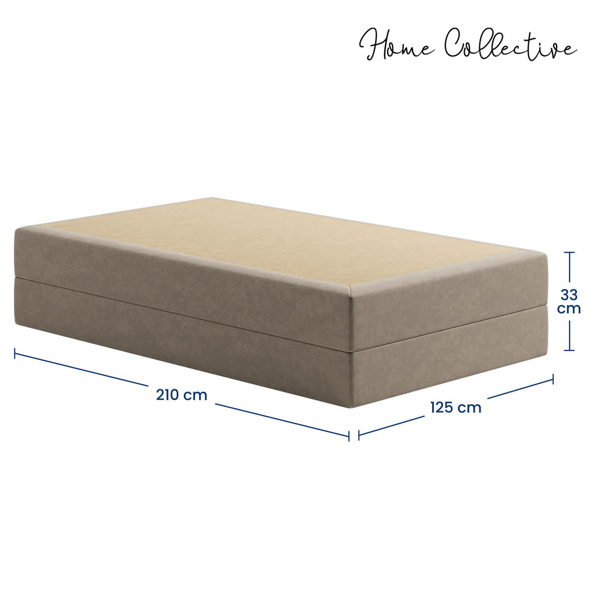 BOXSPRINGBETT mit Bonnell Matratze, 120 x 200 cm, in Beige - Beige, Naturmaterialien (120/200cm) - Home Collective