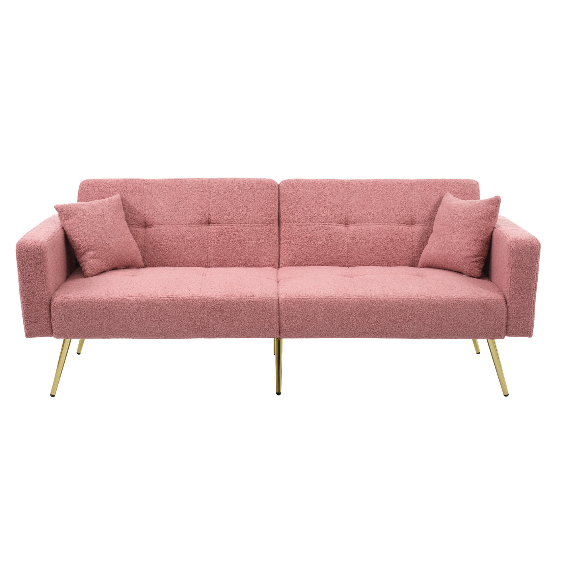 SCHLAFSOFA 175/64/72 cm in Rosa – verstellbar mit Seitentaschen - Rosa, Kunststoff (175/72/64cm) - BEAOK