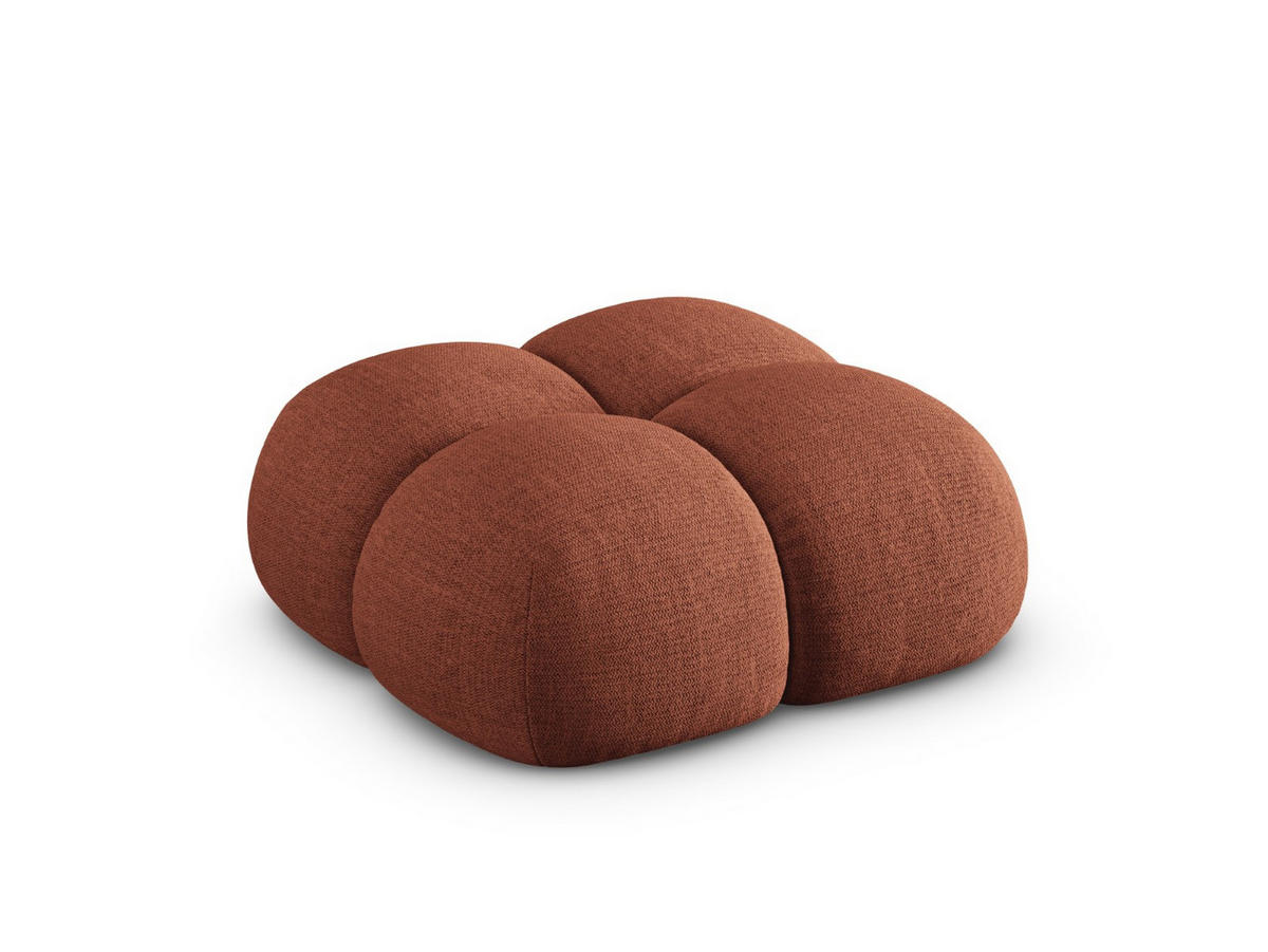 POUF Loretto aus strukturiertem Stoff koralle - Koralle, Textil (90/40/90cm) - Cosmopolitan Design