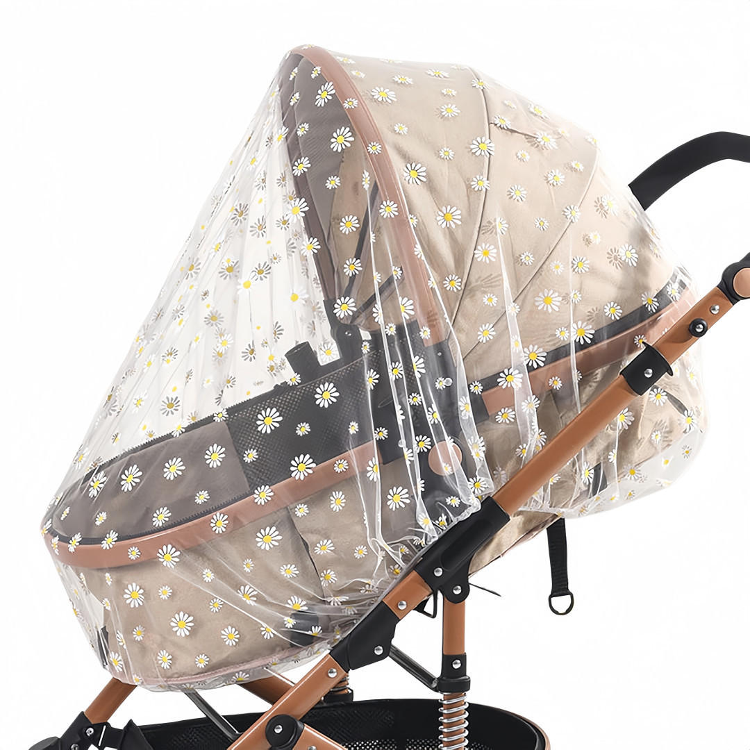 KINDERWAGEN-MOSKITONETZ Gänseblümchen Weiß - Weiß, Textil - Weltevree