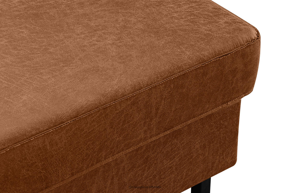 HOCKERSTUHL INVIA auf hohen Metallbeinen vintage, Lederoptik-Stoff, Rot - Rot/Schwarz, Textil (93/48/70cm) - KONSIMO®