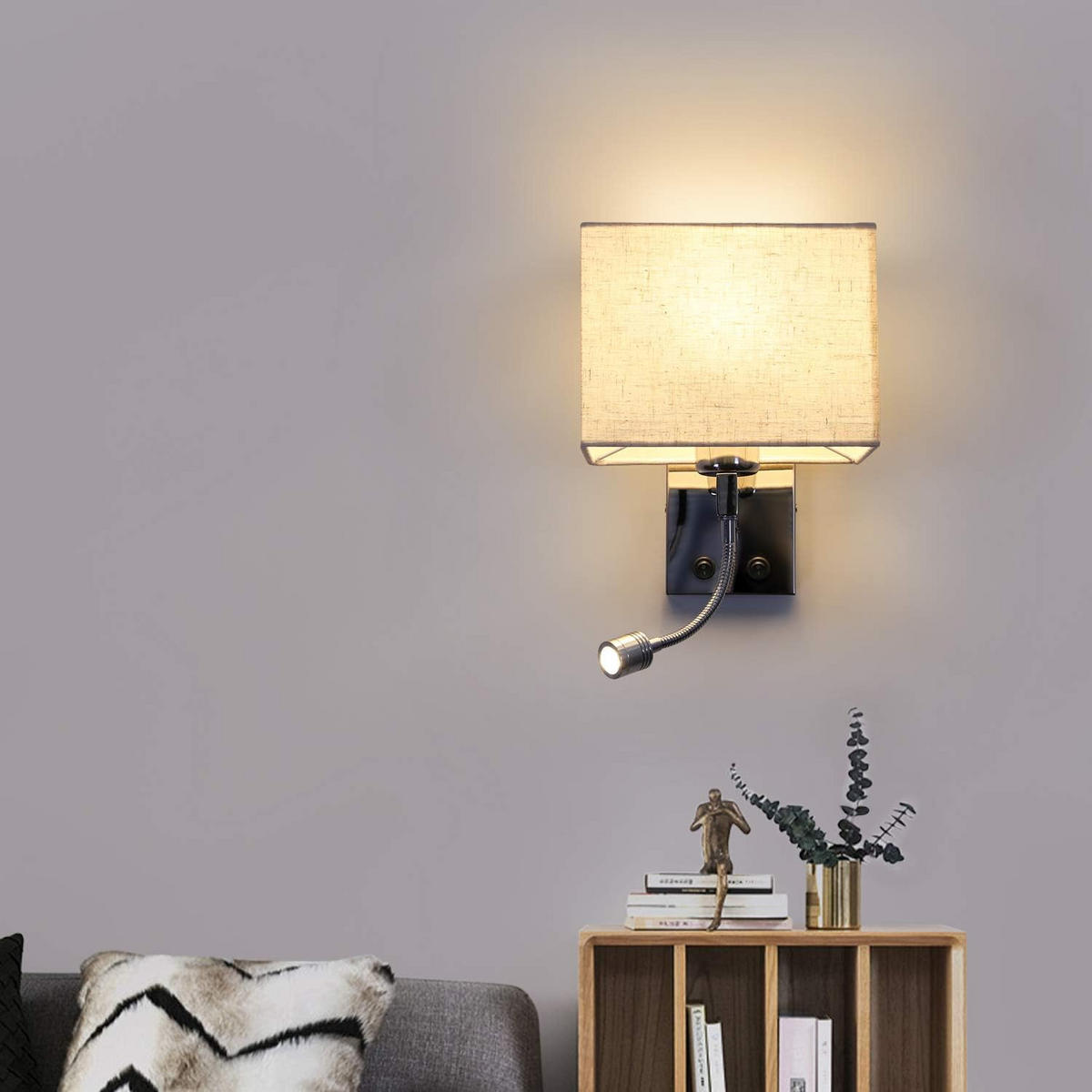 LED WANDLEUCHTE 17/35/20cm - Schwarz, Metall (17/20/35cm) - Nettlife