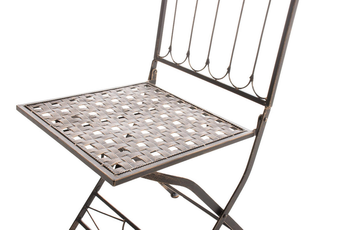 KLAPPSTUHL Asiri - 2er Set - bronze - Braun, Metall (40/43/95cm) - TPFLiving