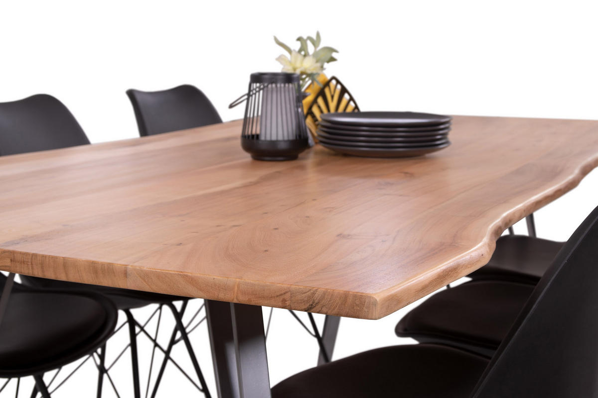 ESSTISCH CELIA - Beige/Silberfarben, Holz/Metall (100/240/77cm) - SAM