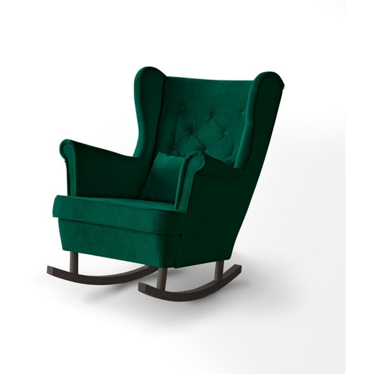 SCHAUKELSTUHL Fabio grün mit Wenge Beinen - Wengefarben/Dunkelgrün, Textil (82/103/108cm) - Beautysofa