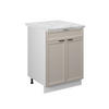 KÜCHENUNTERSCHRANK Fame-Line GrauBeige 60 cm mit Schublade, AP Marmor - Greige/Weiß, Holzwerkstoff (60/82/60cm) - Vicco