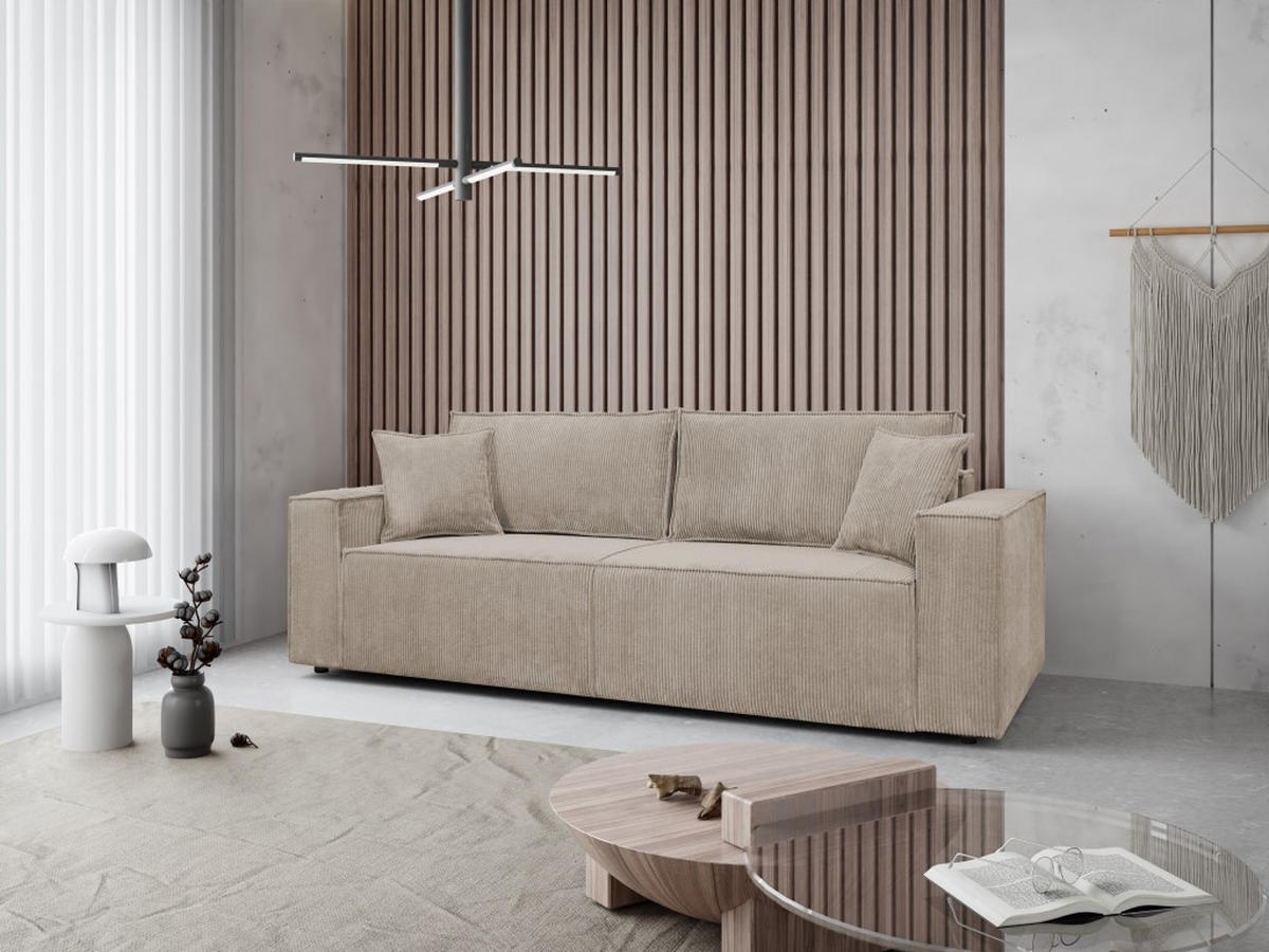 SOFA Passio III 250 x 105 cm, mit Schlaffunktion und Bettkasten, cappucino - Cappuccino, Kunststoff (250/98/105cm) - Margaret Hadas24