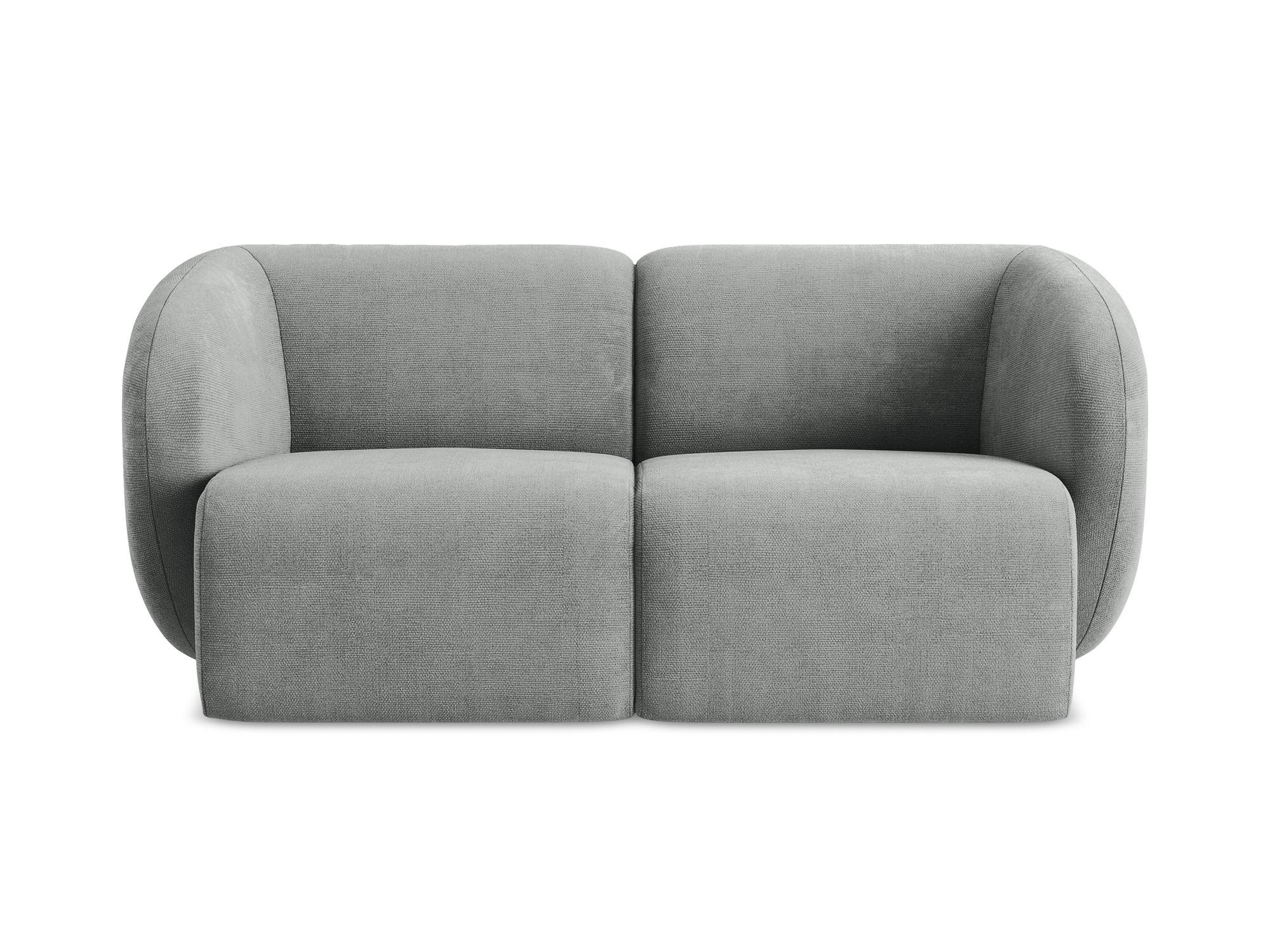 2-SITZER-SOFA Chenille Stoff Grau - Schwarz/Grau, Holzwerkstoff/Kunststoff (174/75/94cm) - Makamii