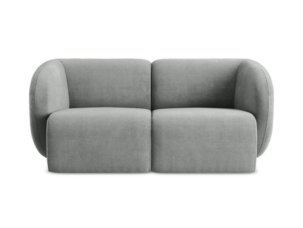 2-SITZER-SOFA Chenille Stoff Grau - Schwarz/Grau, Holzwerkstoff/Kunststoff (174/75/94cm) - Makamii