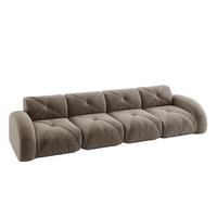 MODULSOFA 4-Sitzer aus Chenille mit rahmenlosem Design Taupe - Taupe, Textil (95/76/358cm) - Modenvie