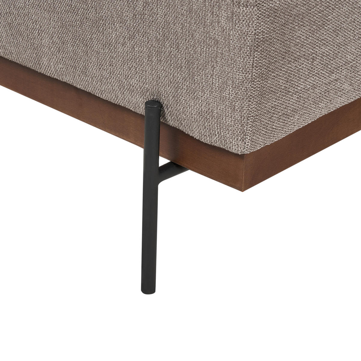 3-SITZER-ECKSOFA hellbraun rechtsseitig Mariferd - Hellbraun/Dunkelbraun, Textil (316/146cm) - Beliani