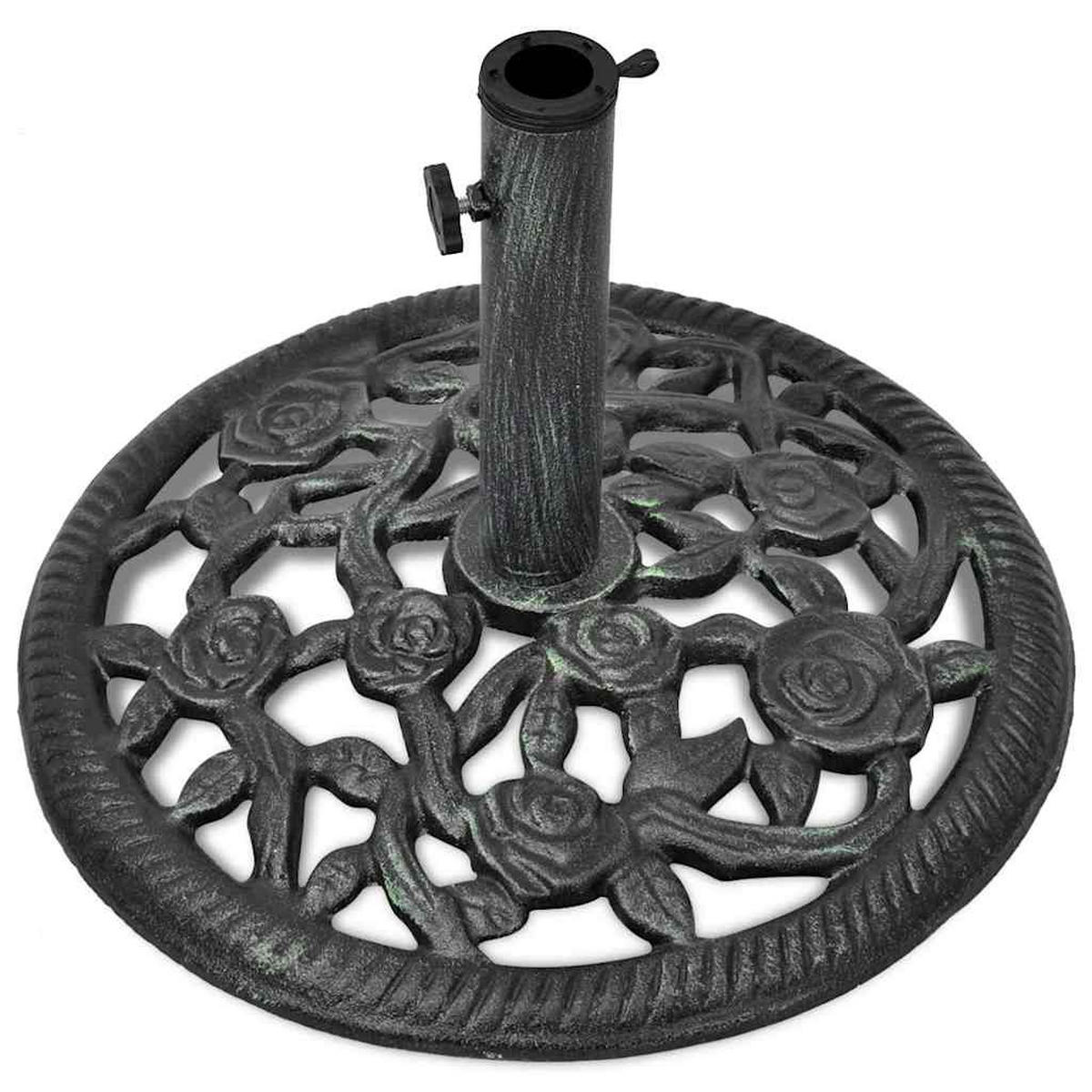 SONNENSCHIRMSTÄNDER Gusseisen 12 Kg 48 Cm - Schwarz, Metall (48/48cm) - vidaXL