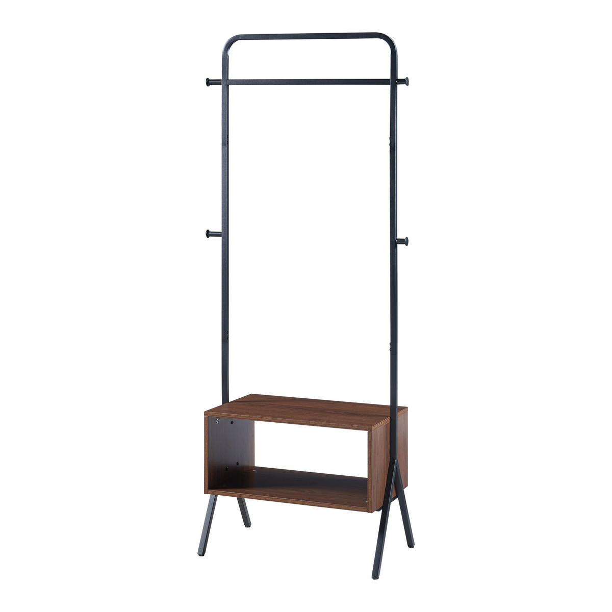 GARDEROBENSTÄNDER Averøy - Schwarz, Holzwerkstoff/Metall (74/180/42cm) - [en.casa]