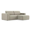 ECKSOFA Rechts Samt Stoff Creme - Perlmutt/Lila, Kunststoff/Textil (224/167cm) - Makamii