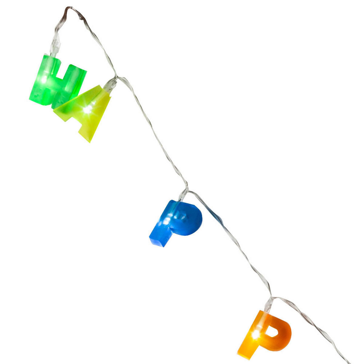 LED DEKORLEUCHTE Happy Birthday Bunt Kunststoff - Multicolor, Kunststoff (124/3/3.5cm) - Globo Lighting