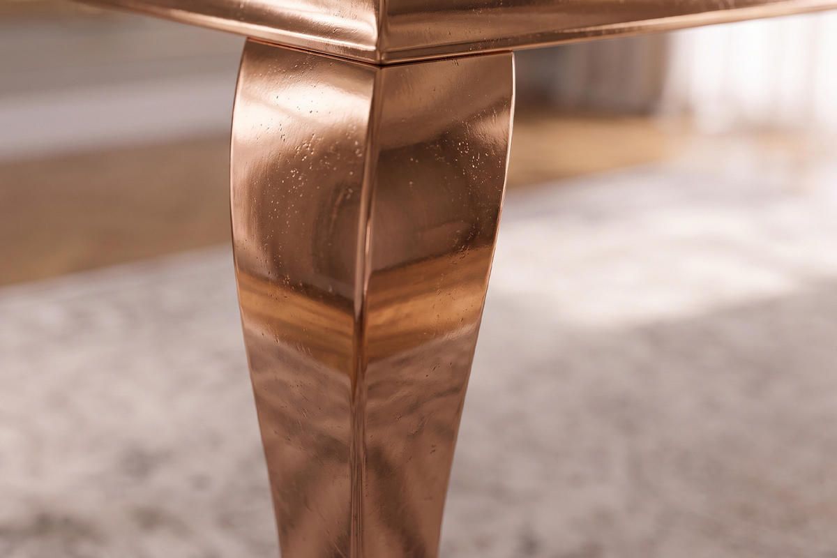 ESSTISCH AMARA Rosé Glas - Roségold/Rosa, Glas/Metall (100/200/75cm) - KAWOLA