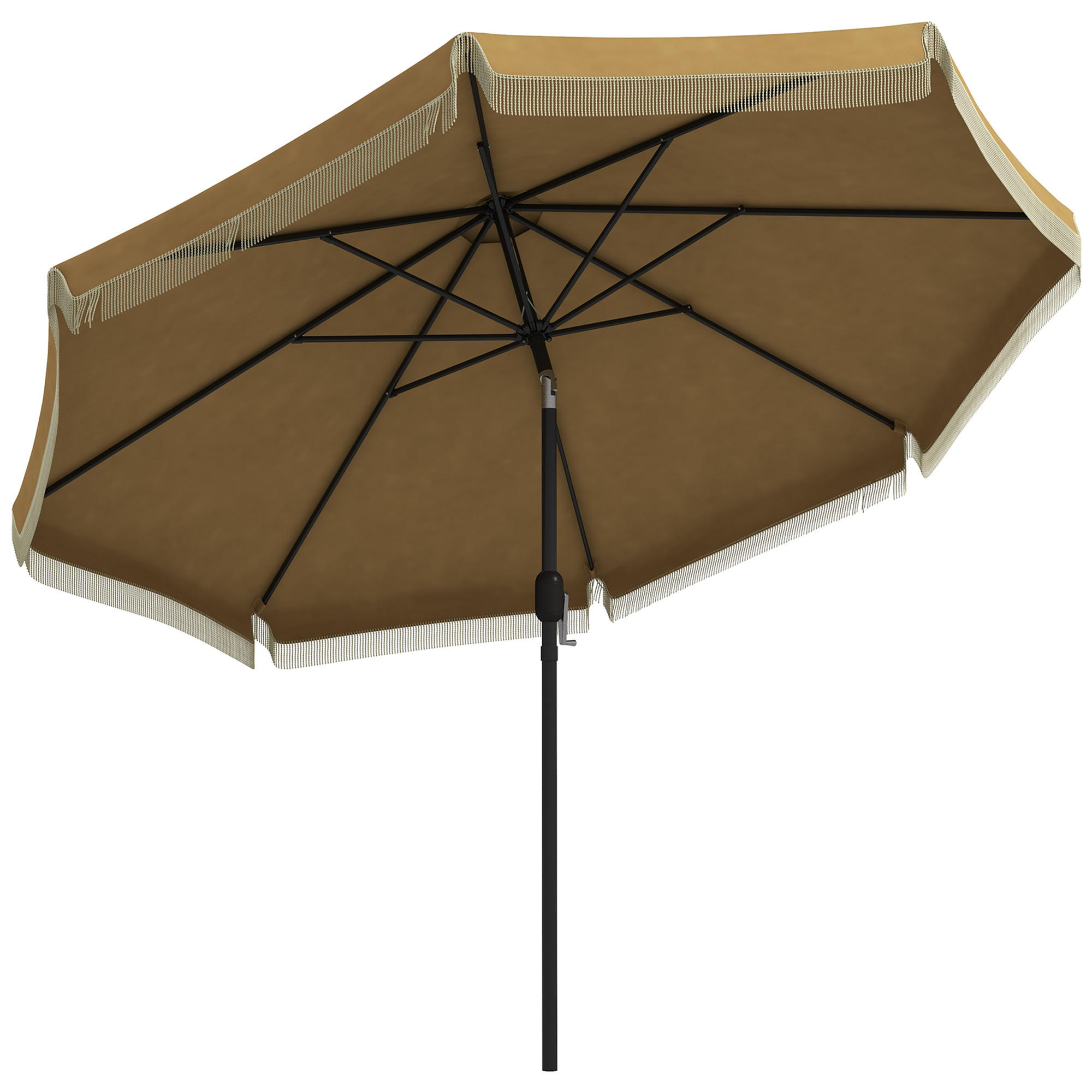 SONNENSCHIRM, Polyester, Stahl, Khaki - Braun, Metall (265/265cm) - Outsunny