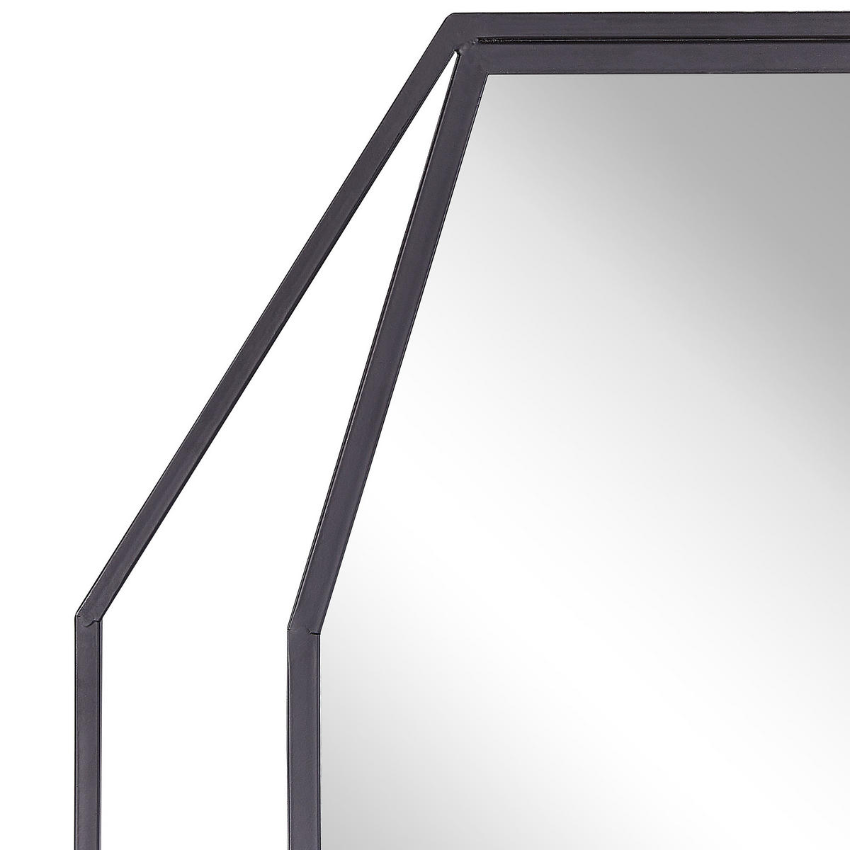 WANDSPIEGEL graphitgrauachteckig 80/60 cm Nire - Grau, Metall (60/80/3cm) - Beliani