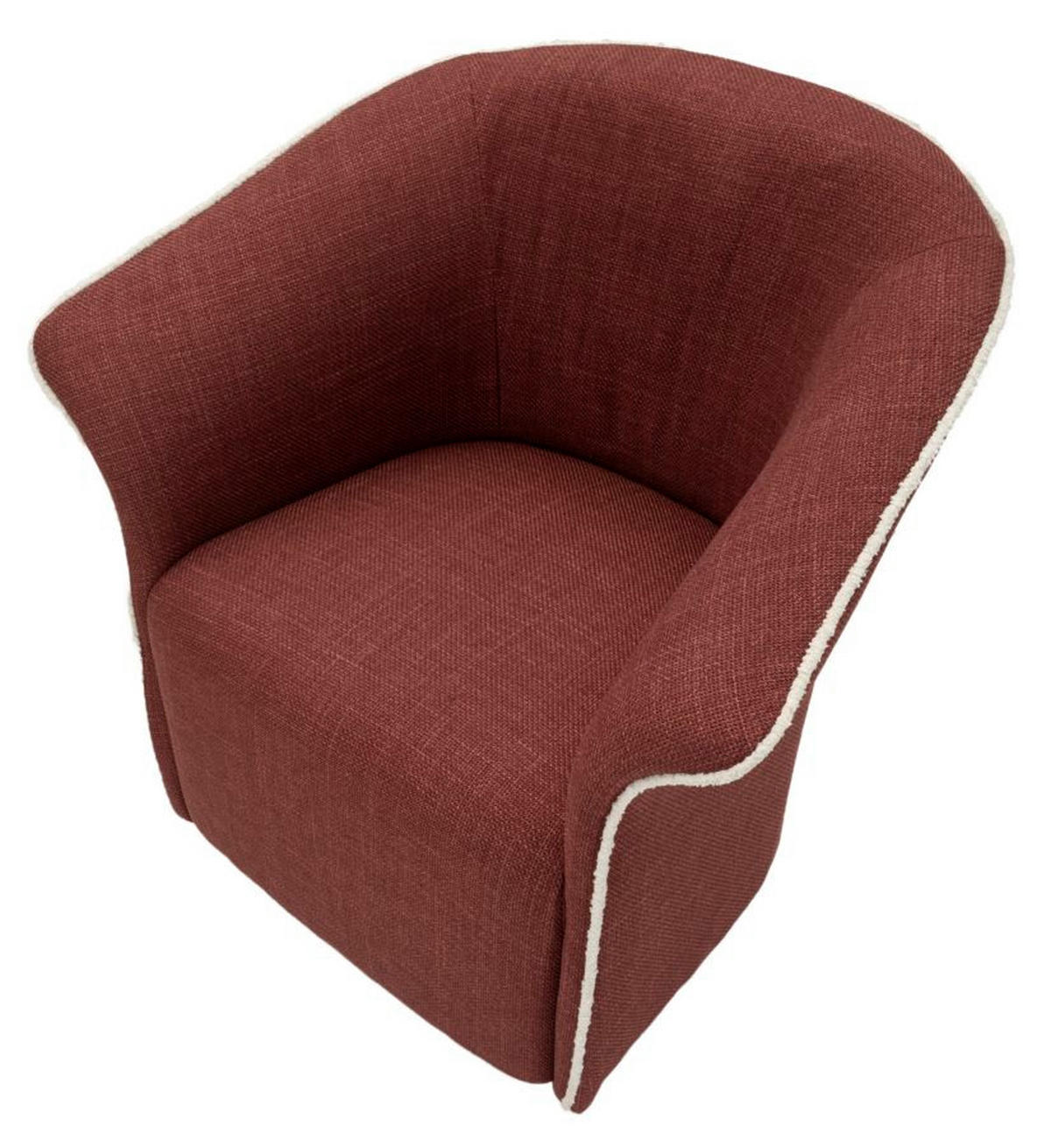 SESSEL Siena Swivel, bordeauxrot, Polyester, Eisen und Sperrholz, 83,5 x 66 x 80 cm - Bordeaux, Holzwerkstoff/Kunststoff (83.5/80/66cm) - Mauro Ferretti