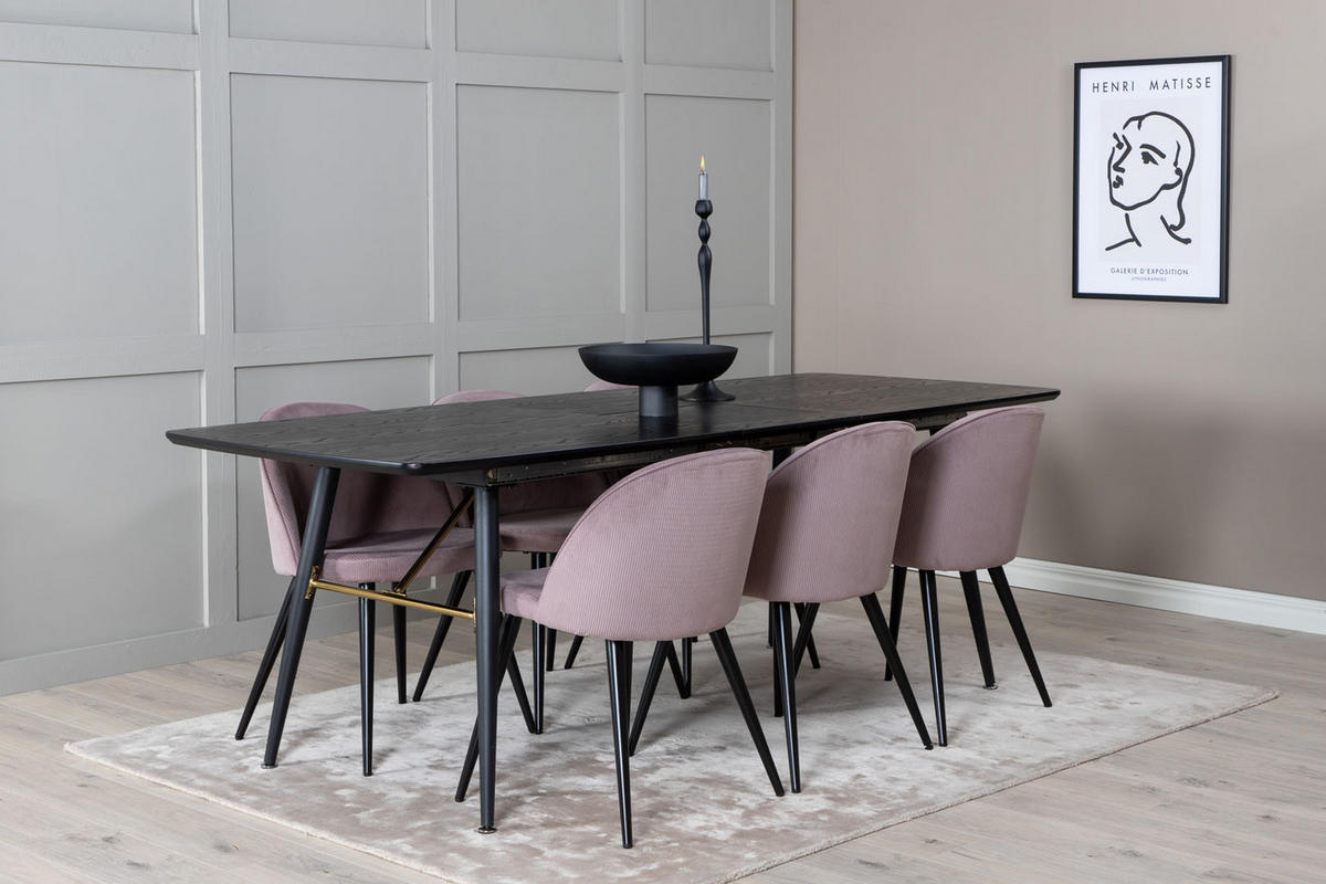 TISCHGRUPPE Altrosa - Rosa, Holzwerkstoff (85/76/180cm) - ebuy24