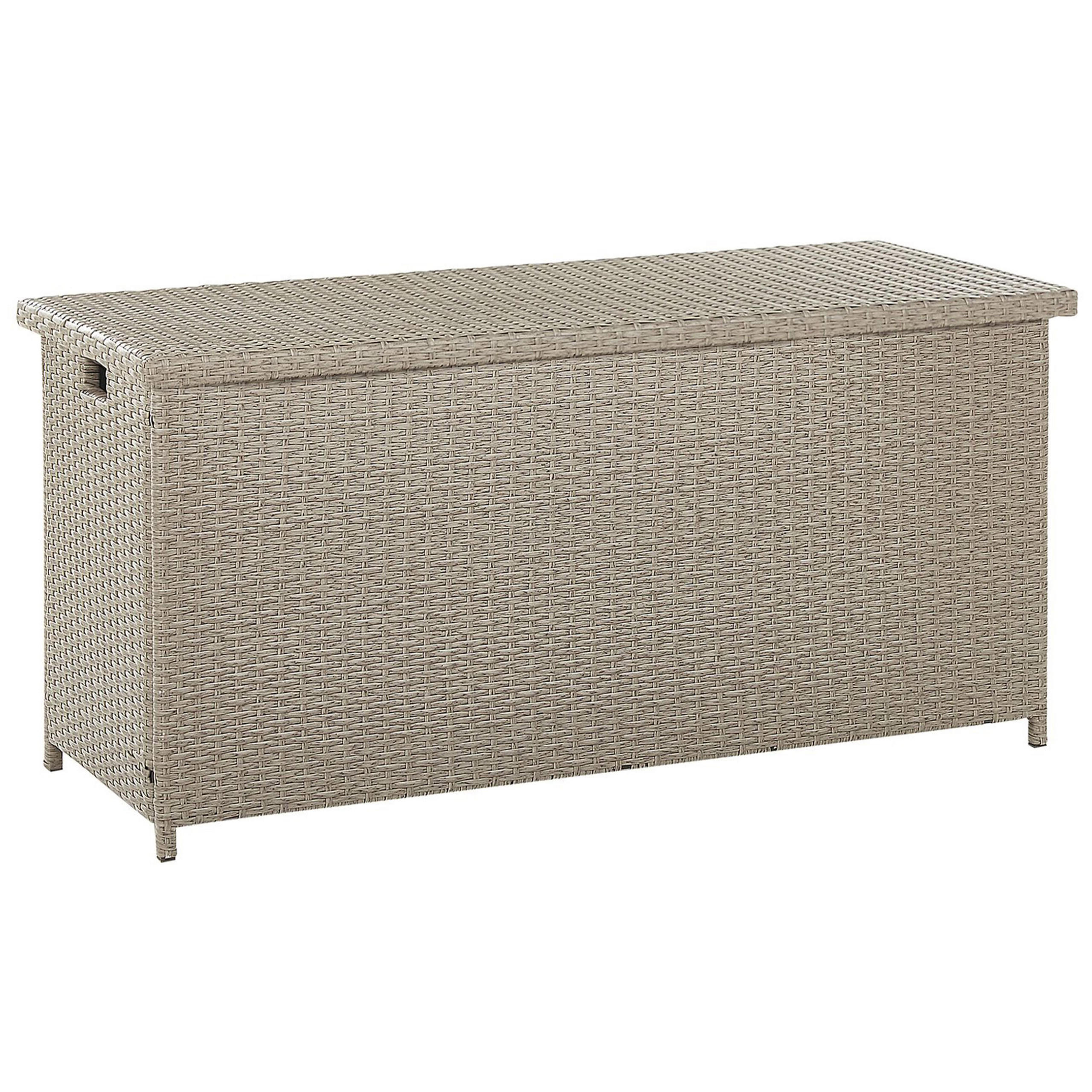 AUFLAGENBOX Rattan taupe 126/46 cm Modena - Beige/Schwarz, Kunststoff (126/63/46cm) - Beliani