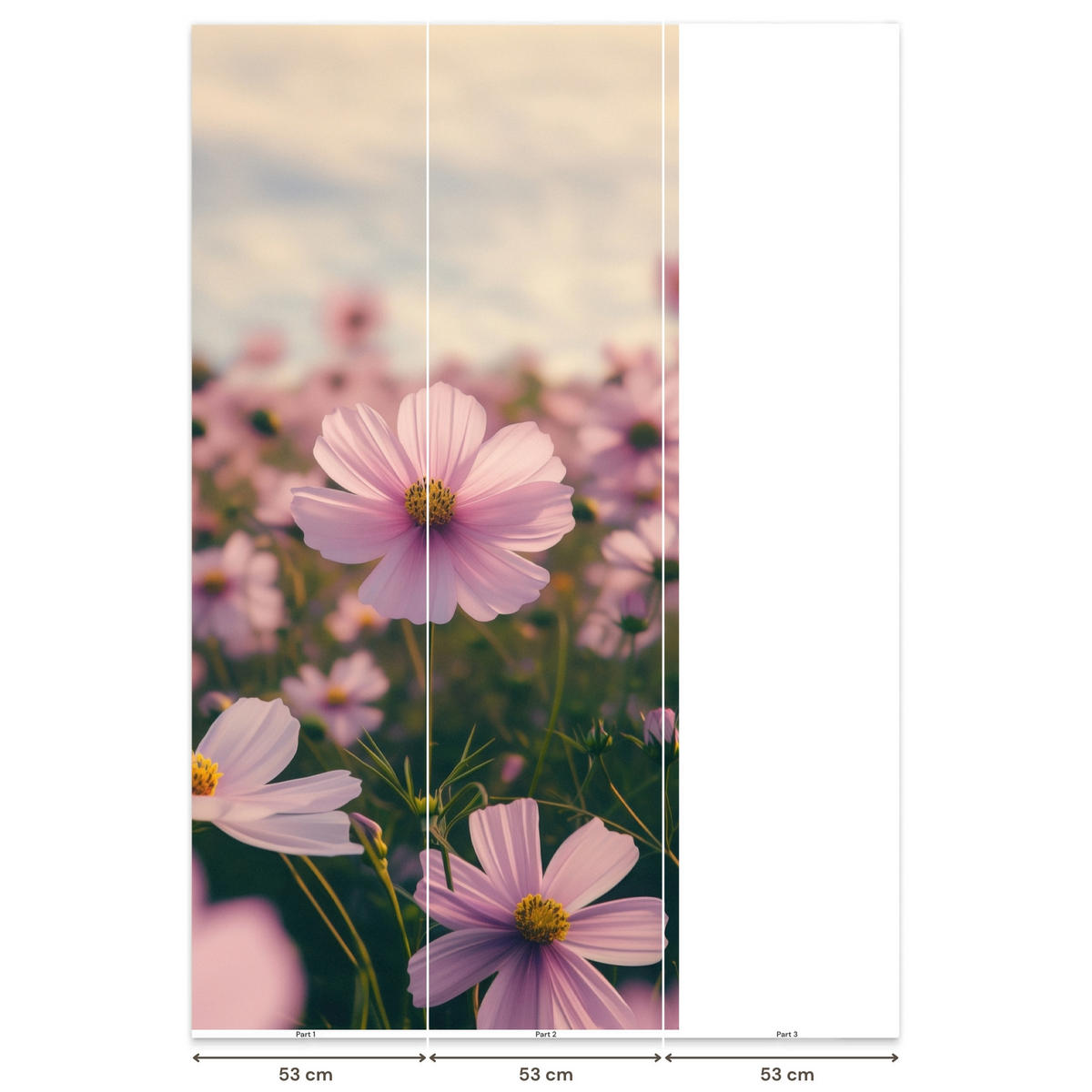 TAPETE - Blumen - Lila - Unscharf - 100x220 cm - Rosa, Papier (100/220cm) - OnlyWow