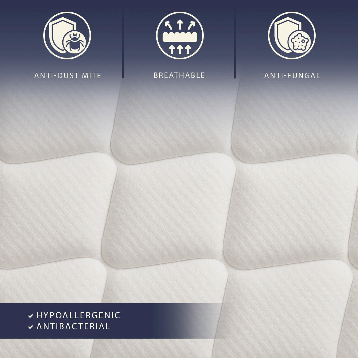 MATRATZE 120x200 cm, Höhe 30 cm, mit Taschenfedern und Memory Foam | Antibakteriell und Atmungsaktiv - Weiß, Textil (120/200cm) - The White Stone