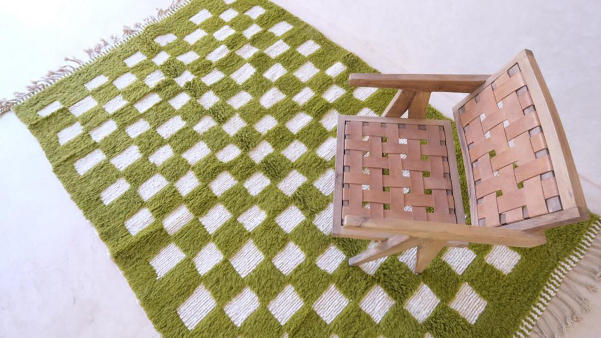 BERBERTEPPICH aus reiner Wolle 184x 288 cm - Grün, Naturmaterialien (184/288cm) - AFK Living