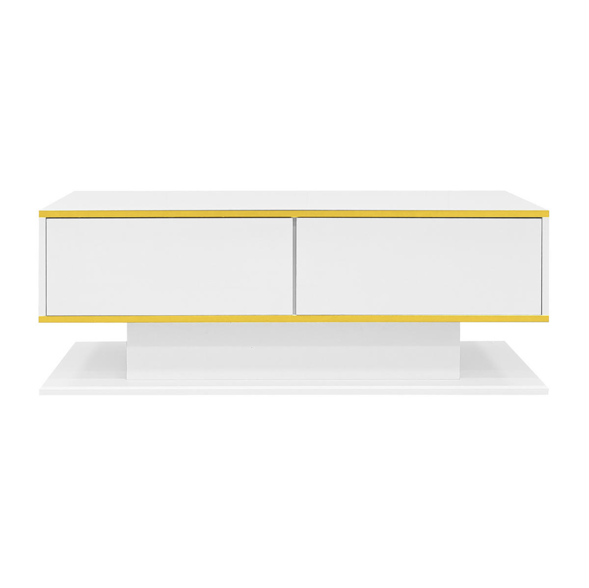 COUCHTISCH aus Spanplatte 100x50x40 cm in Weiß mit LED-Beleuchtung - Weiß, Holzwerkstoff (100/50/40cm) - Modfu