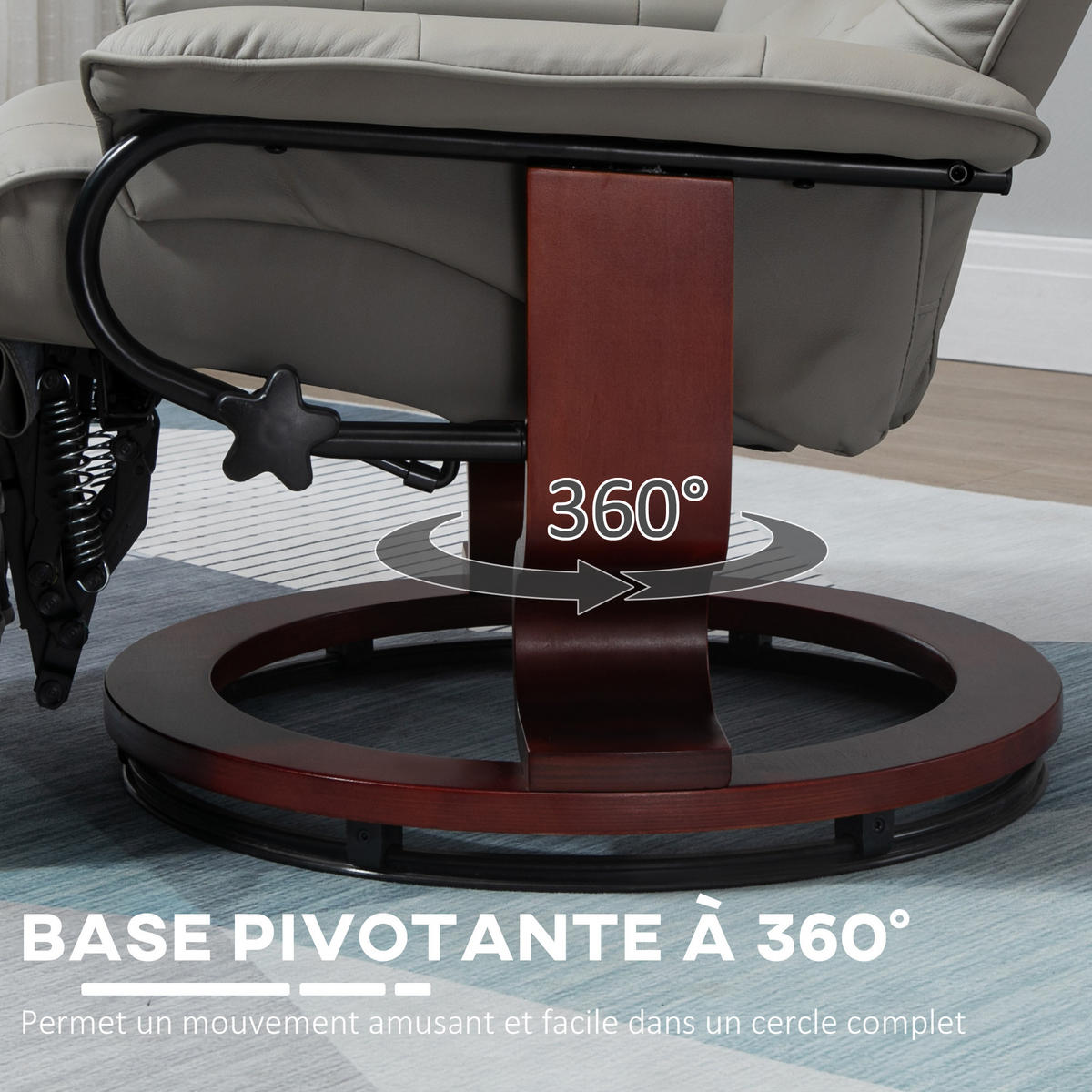 MASSAGESESSEL DE-15372 145° neigbar mit Fußstütze und 360° Drehung Grau - Grau, Metall (220.98/254/198.12cm) - ComfortXL