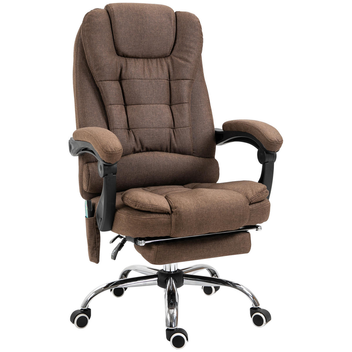 CHEFSESSEL DE-11824 Massage & Heizung Grau - Braun, Textil (70/119/65cm) - ComfortXL