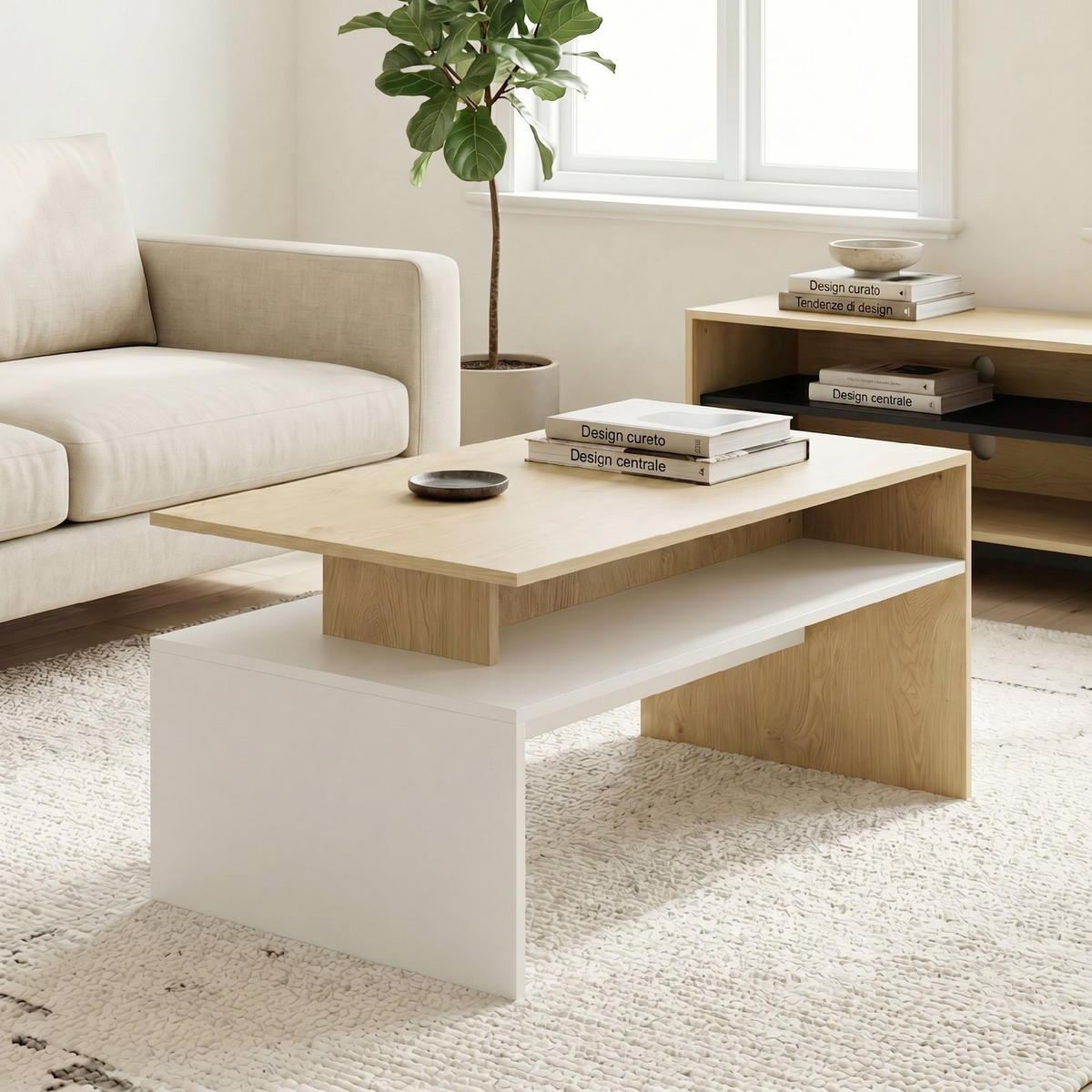 COUCHTISCH Beige 1 Stück - Beige, Kunststoff (95/55/50cm) - GiPP