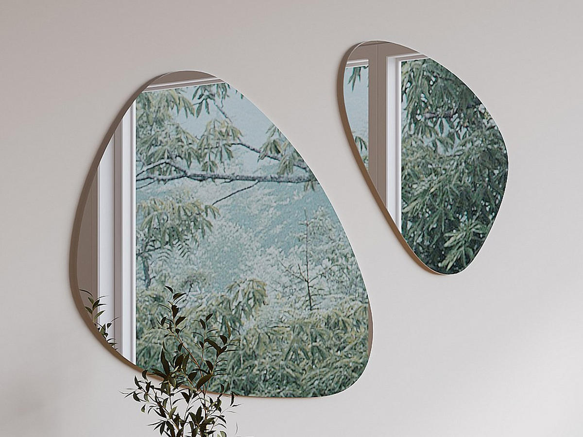 WANDSPIEGEL - 65 x 1 - holz - transparent Yulimi - Transparent, Holz (65/55/1cm) - Vente-Unique