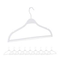 10XVEŠIAKY - biela, kov/textil (41.5/21/0.6cm) - Relaxdays