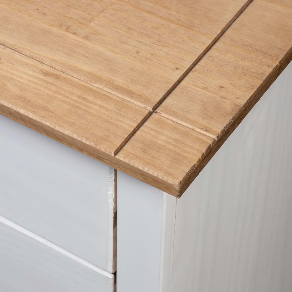 NACHTTISCH mit 3 Schubladen 46/40/57 cm aus Panama-Kiefer in Weiß - Weiß, Holz (46/57/40cm) - vidaXL