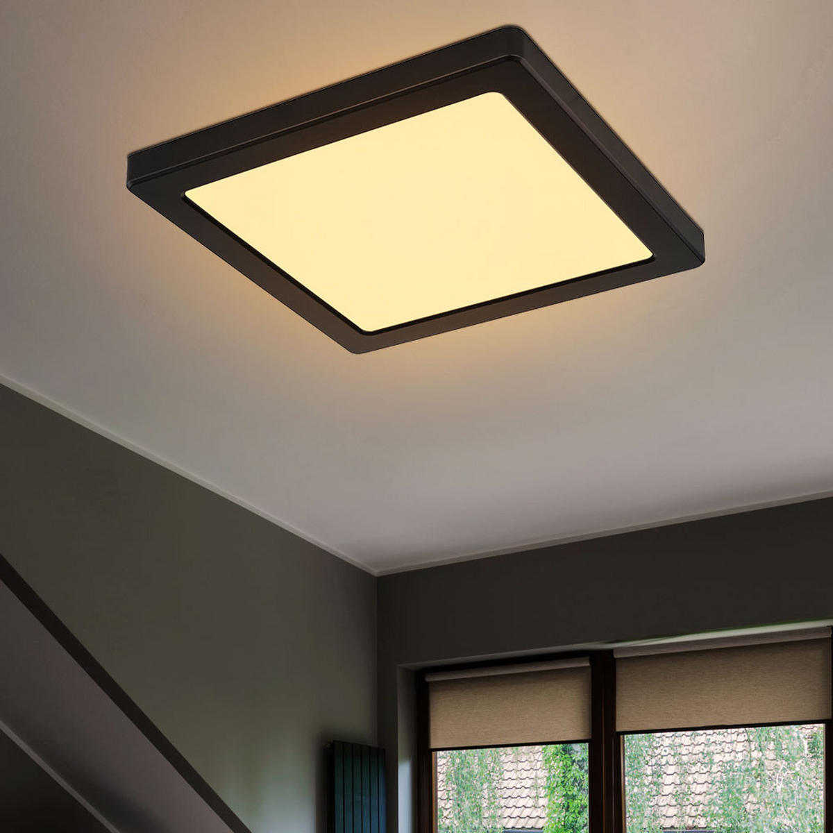 LED DECKENLEUCHTE Lasse Kunststoff Schwarz - Schwarz, Kunststoff (21.7/21.7/1.7cm)