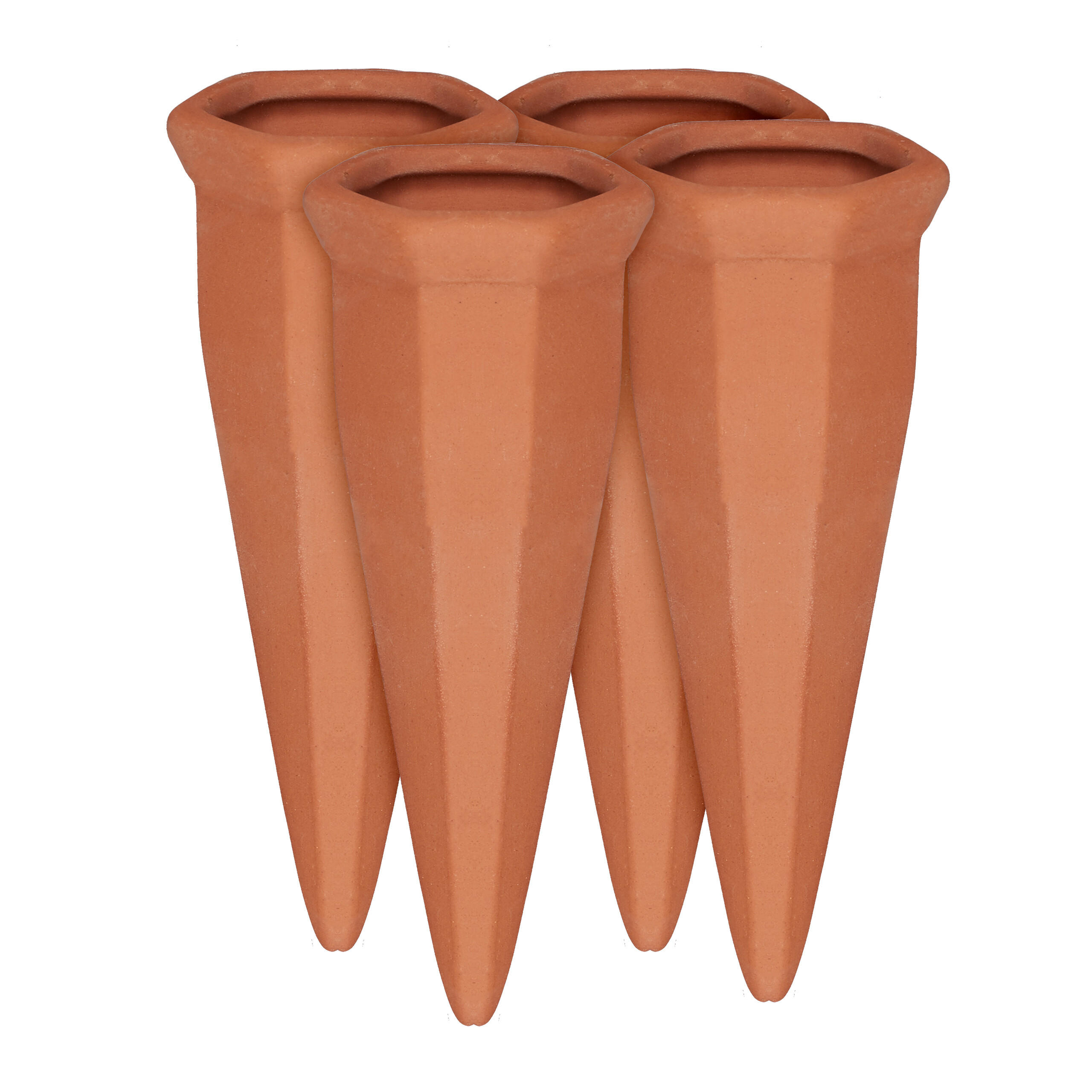 4XTONKEGEL-BEWÄSSERUNG - Hellbraun, Keramik (5/13/4.5cm) - Relaxdays