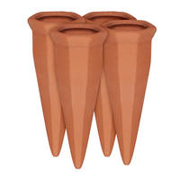 4XTONKEGEL-BEWÄSSERUNG - Hellbraun, Keramik (5/13/4.5cm) - Relaxdays