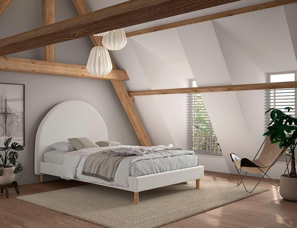 POLSTERBETT Karlotta 147x132x212 aus Holzwerkstoff in Weiß - Weiß, Holzwerkstoff (140/200cm) - 58aufmkessel