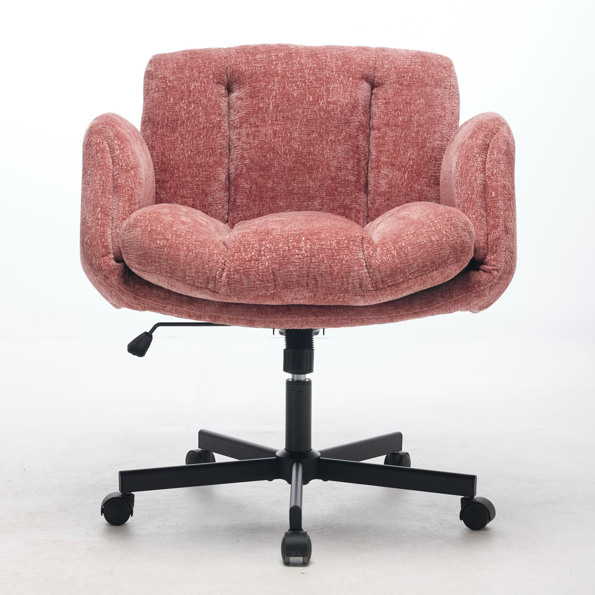 BÜROSTUHL Rosa Drehbar Höhenverstellbar - Pink, Metall (57.5/92.5/60cm) - PANGIVO