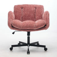 BÜROSTUHL Rosa Drehbar Höhenverstellbar - Pink, Metall (57.5/92.5/60cm) - PANGIVO